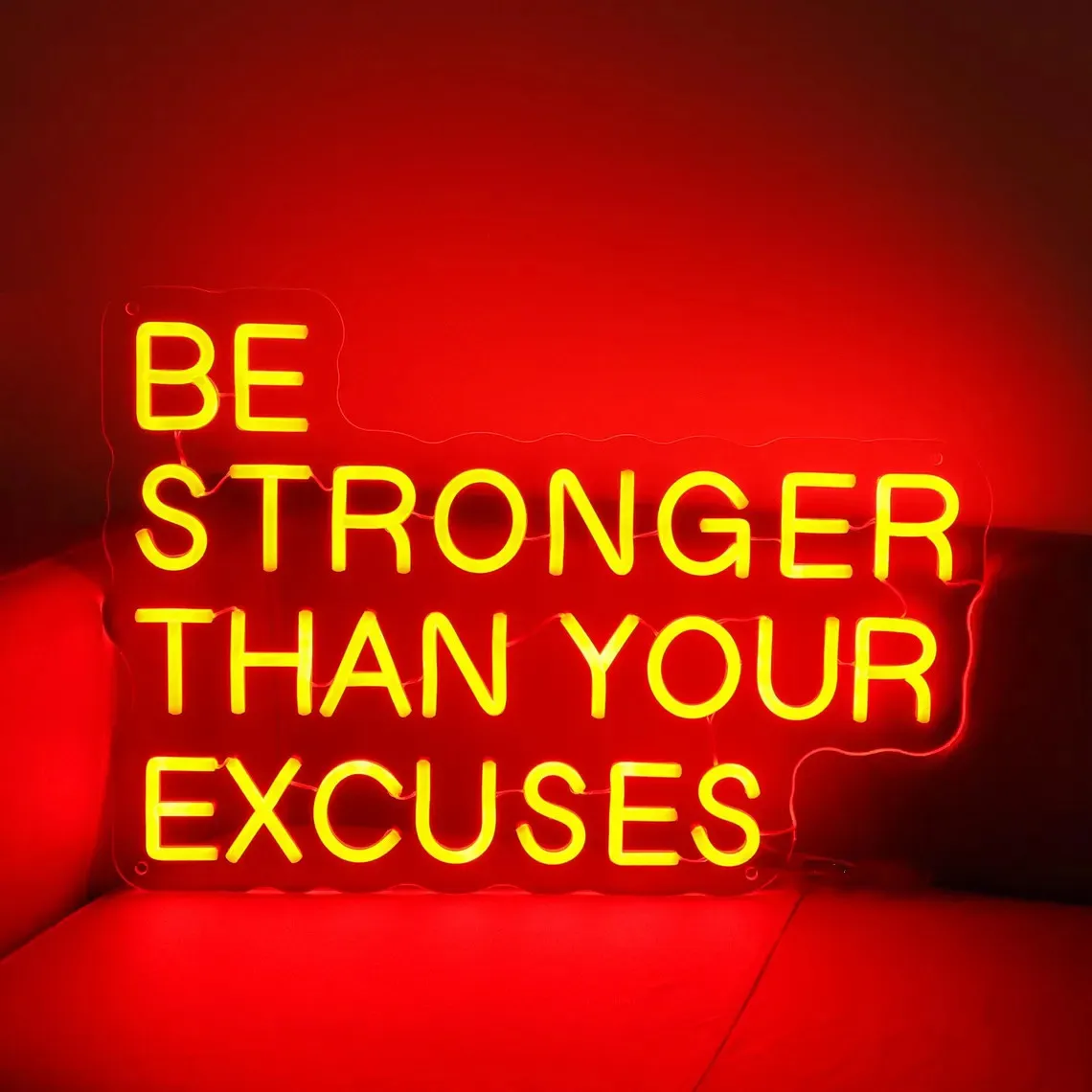 

Be Stronger Than Your Excuses Neon Sign, Gym Wall Led Neon Light, Gym Exercise Motivational Sign, Fitness Center Wall Neon Decor