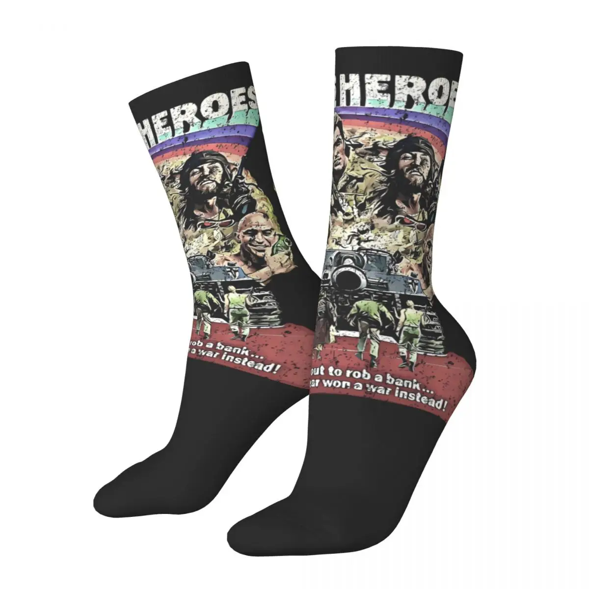 Funny Happy Men's compression Socks Rad Retro Harajuku Kelly's Heroes Hip Hop Novelty Pattern Crew Crazy Sock Gift Printed