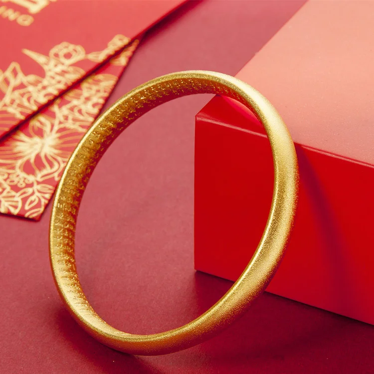 Vietnam Sand Gold Frosted Ancient Method Bracelet Women's Imitation Gold Closed Heritage Bracelet Jewelry