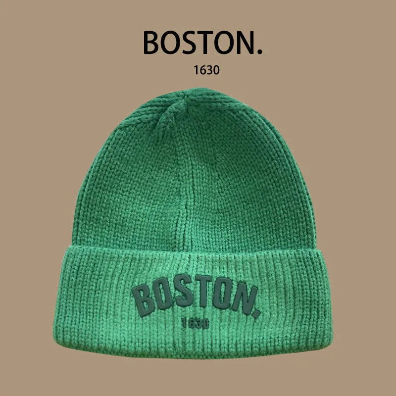 Kids/Adlut Beanies American Retro Wool Knitted Hat Pupolar Letter Boston Casual Street Boy\'s or Girl Winter Warm Cold Hats Male