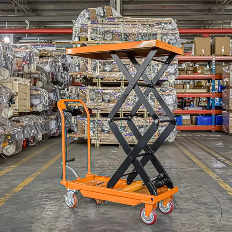 

【Хит продаж】Ручная гидравлическая ножничная тележка-подъемник 500-1000 кг, платформа для перемещения грузов