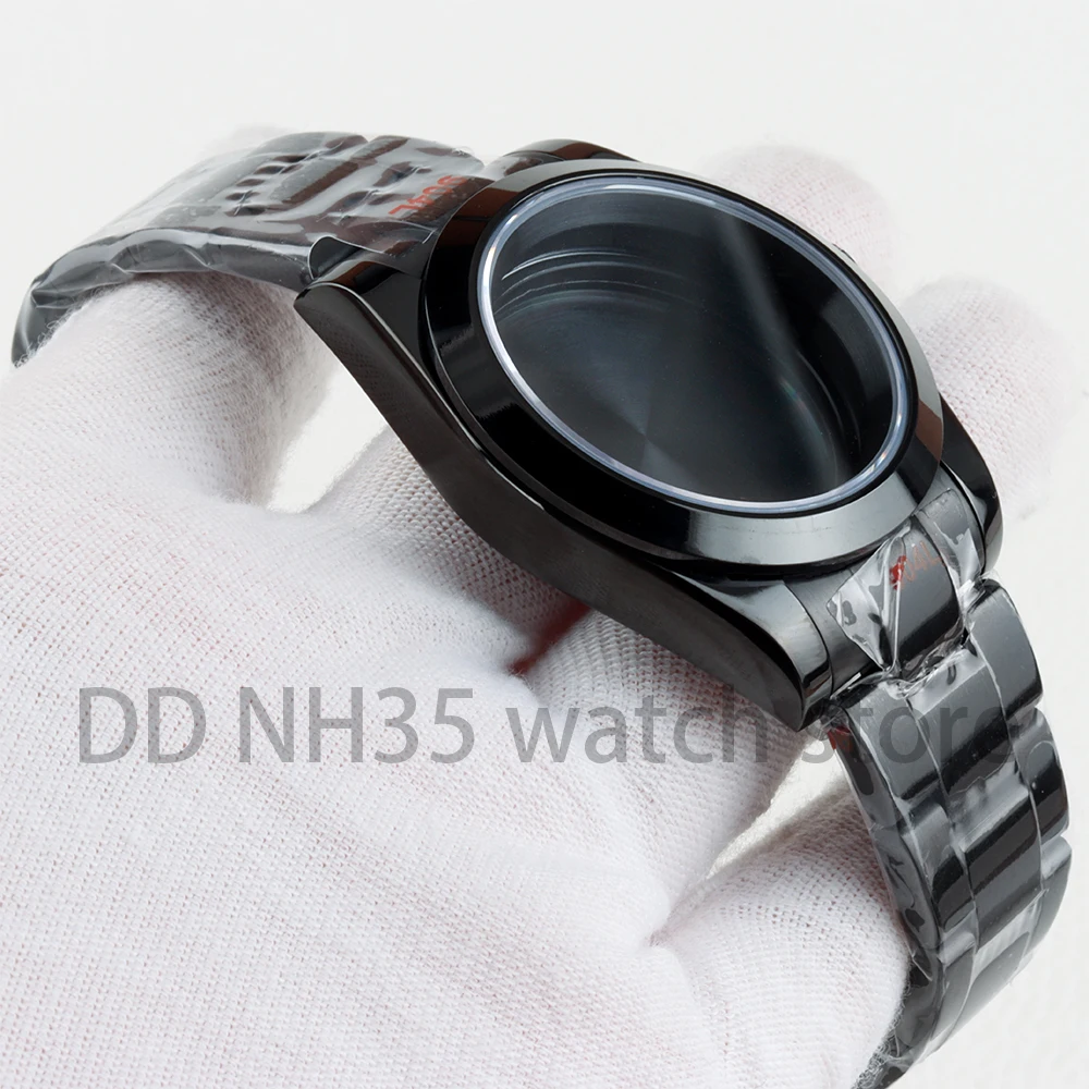 Black 36mm/39mm Watch Case 20mm Strap Stainless Steel Oyster/Jubilee Bracelet for Datejust 28.5mm Dial NH35 NH36 Movement