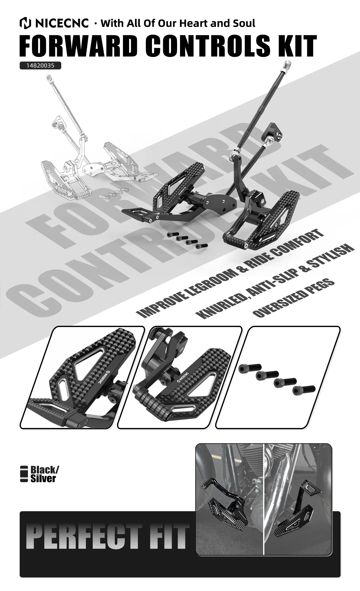 Einstellbare Motorrad-Vorwärtssteuerung für Harley Fat Bob FXDF Street Bob FXDB 08-17 Low Rider FXDL Wide Glide FXDWG 00-17 – Detail 2