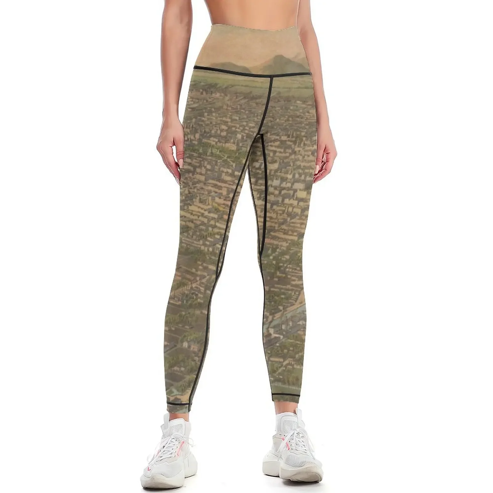 

Vintage Pictorial Map of Mexico City (1906) Leggings legging push up Female legging pants sportswear gym Womens Leggings