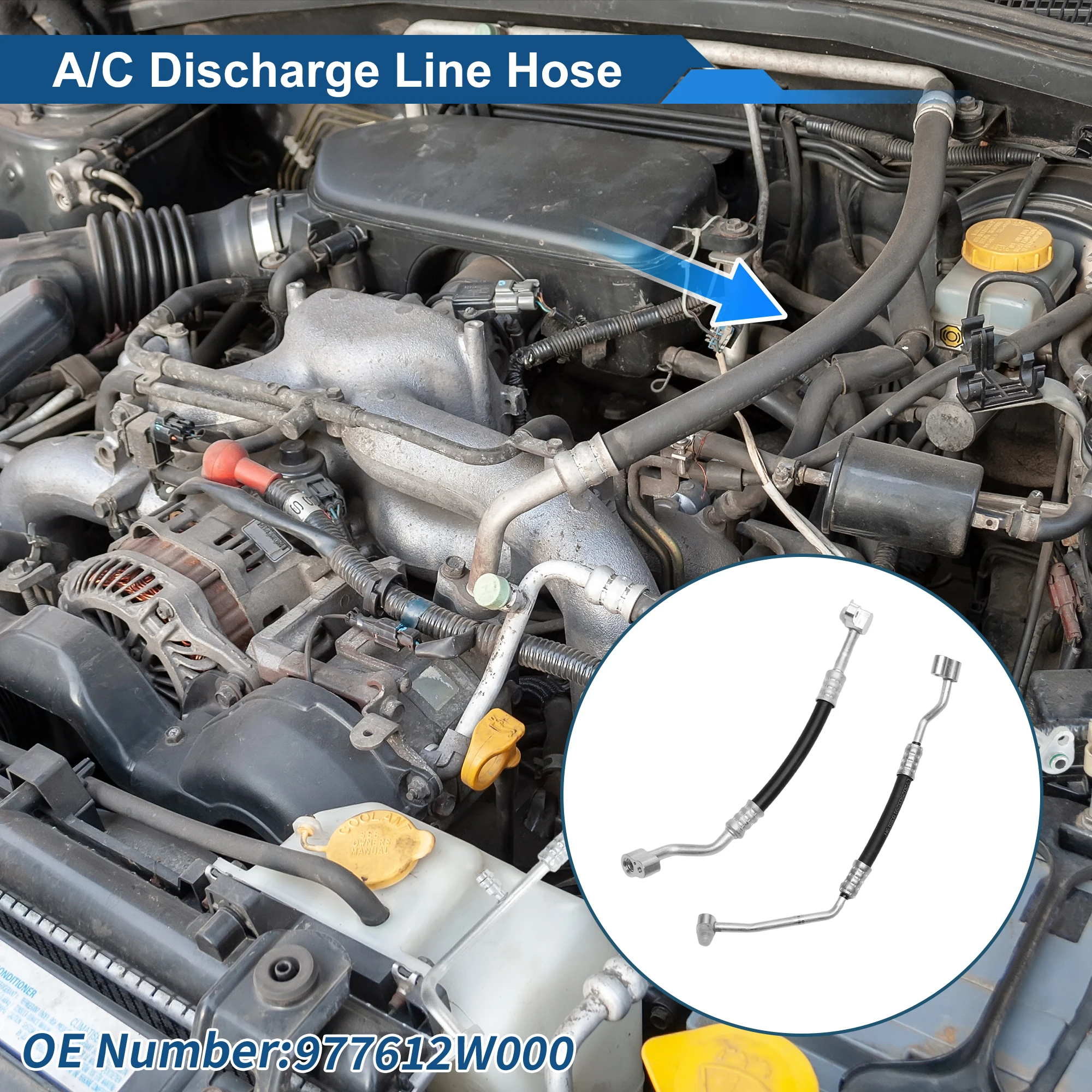 

X Autohaux A/C Refrigerant Liquid Hose for Hyundai Santa Fe 2013-2018 Pressure Hose Car Air Conditioning Pipe Line No.977612W000