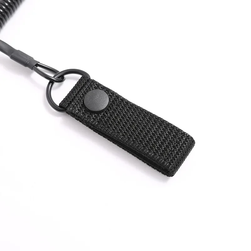 Tactical Anti-lost Elastic Lanyard Anti-theft Anti-cut Spring Seat Belt Gun Rope Key Ring Flashlight Accessories view 3