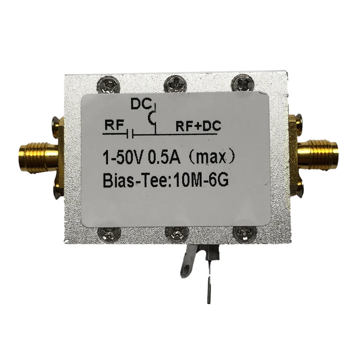 RF Blocker T coaxial, Banda larga, Radiofrequência, Microondas, RF, Alimentação, Analisador, 10MHz-6GHz, Novo