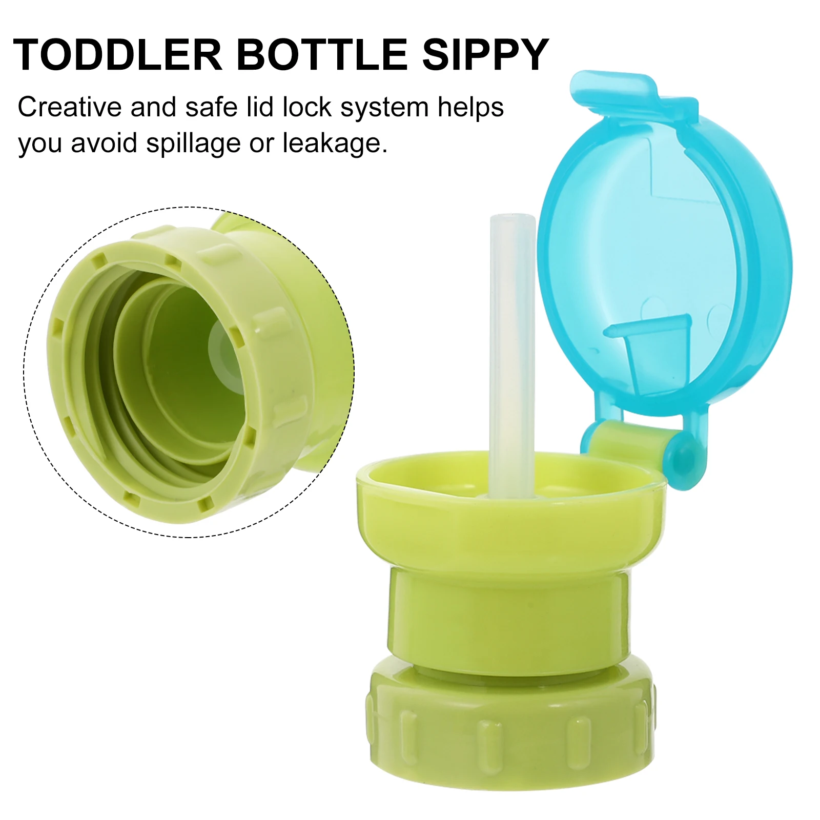 

2pcs Colorful Removable Straw Lid Lids For Newborn Babies Water Bottle Cap Leakproof Toddler Bottle Sippy Sealing