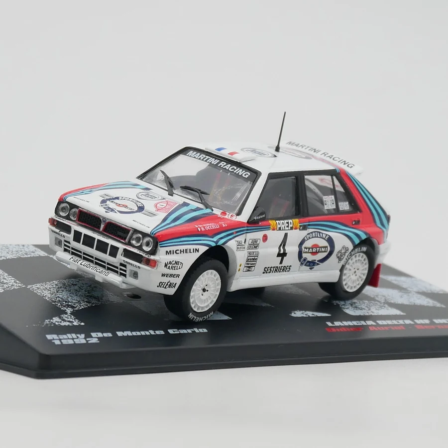 

Литая модель автомобиля Lancia Delta HF Intel WRC 1992 масштаб 1:43, Классическая модель игрушечного автомобиля, подарок для взрослых, сувенир, статический дисплей