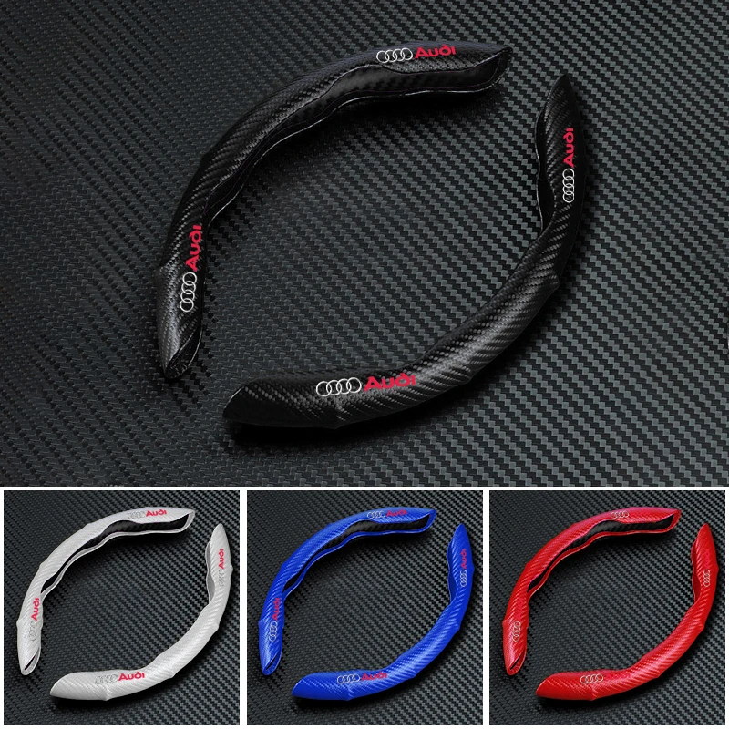 

Fashion Non-Slip Carbon Fiber Car Steering Wheel Cover for Audi Sline A4 B5 B6 A3 A5 A6 C6 C5 A1 A7 A8 Q2 Q3 Q5 Q7 Accessories