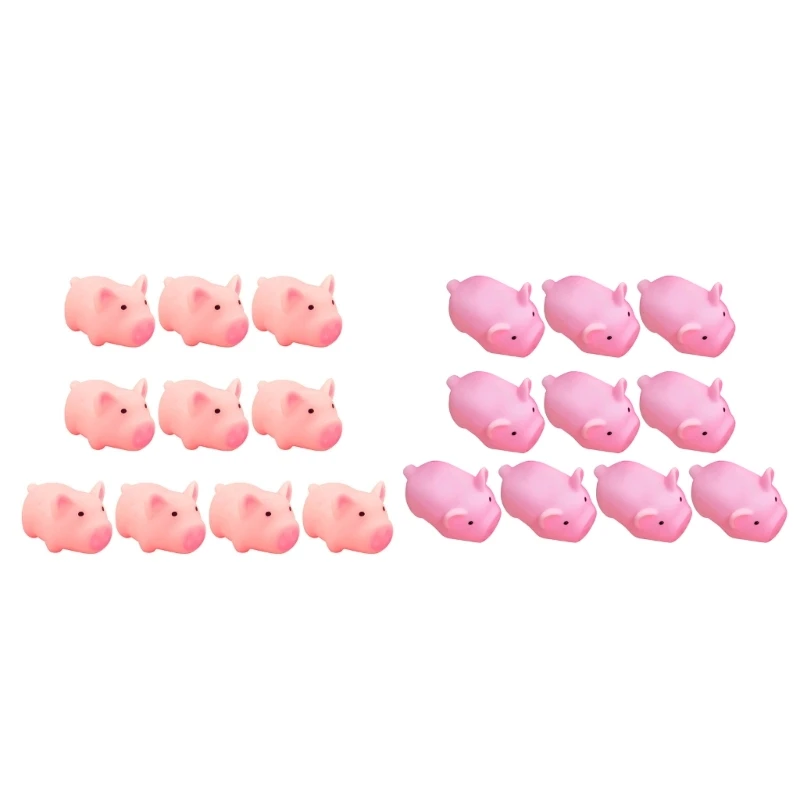 

10pcs/set Squeeze Mini Pink Pigs Toy Plastics Squeeze Sound Animals Lovely Antistress Squeeze Pig Toy for Kids Gift