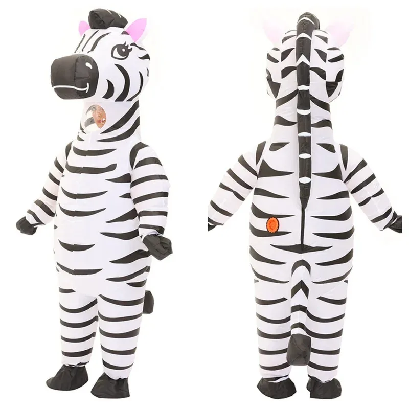 

Adult cute animal inflatable costumes, standing zebra Cosplay, interesting zebra costumes, Halloween Purim fancy mascot costumes