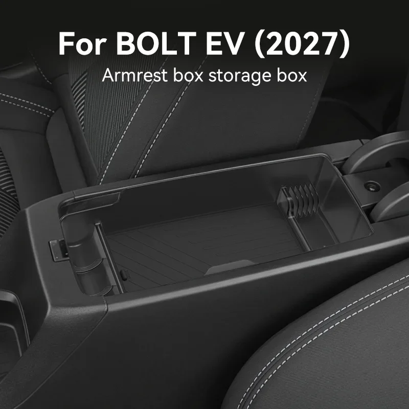 Armrest Storage Box For Chevrolet Bolt EV 2027 Center Console Tray Anti-slip Divided Organizer ABS Car Interior Mod Accessories