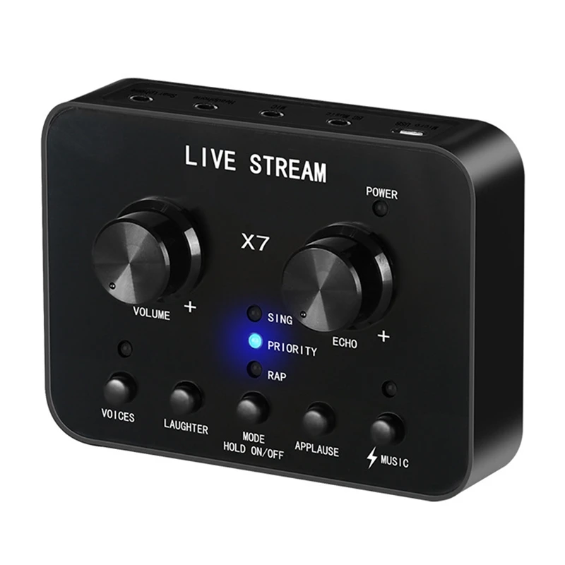 Placa de Som Externa para Celular e Computador, Placa de Som, Voice Changer, Áudio Eletrônico, Microfone Gritar, Live Sound Card