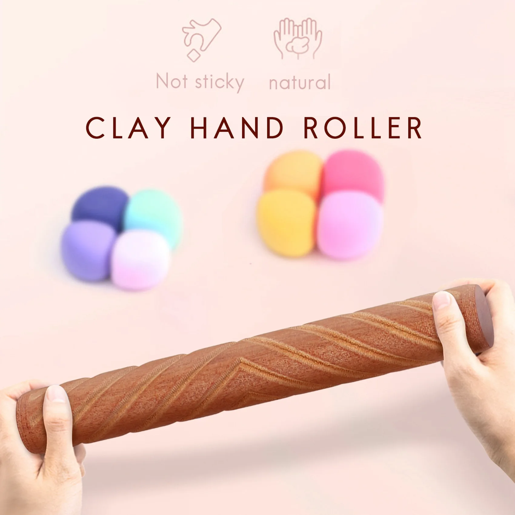 Pottery Tools Wooden Handle Rollers Clay Modeling Pattern Rollers Kit Pottery Tools Set with Assorted Patterns 10Pcs