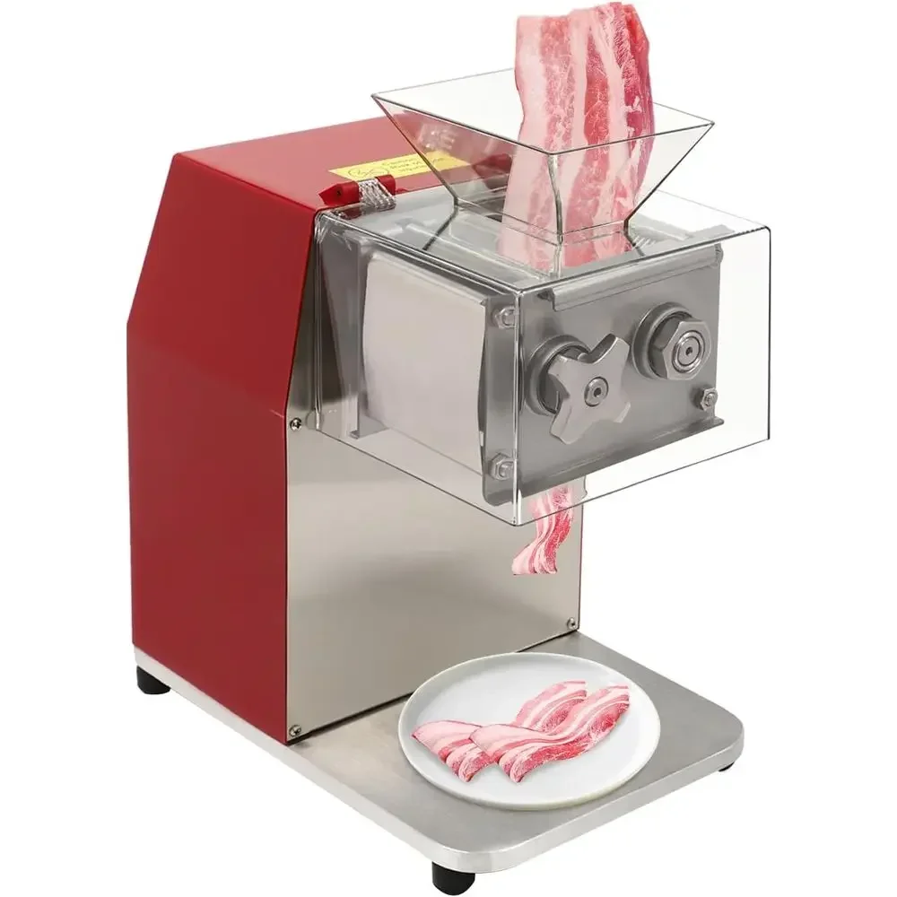 1100W Commercial Stainless Steel Meat Cutter Machine with Cover Meat Shredder Slicer for Restaurant Food Processing