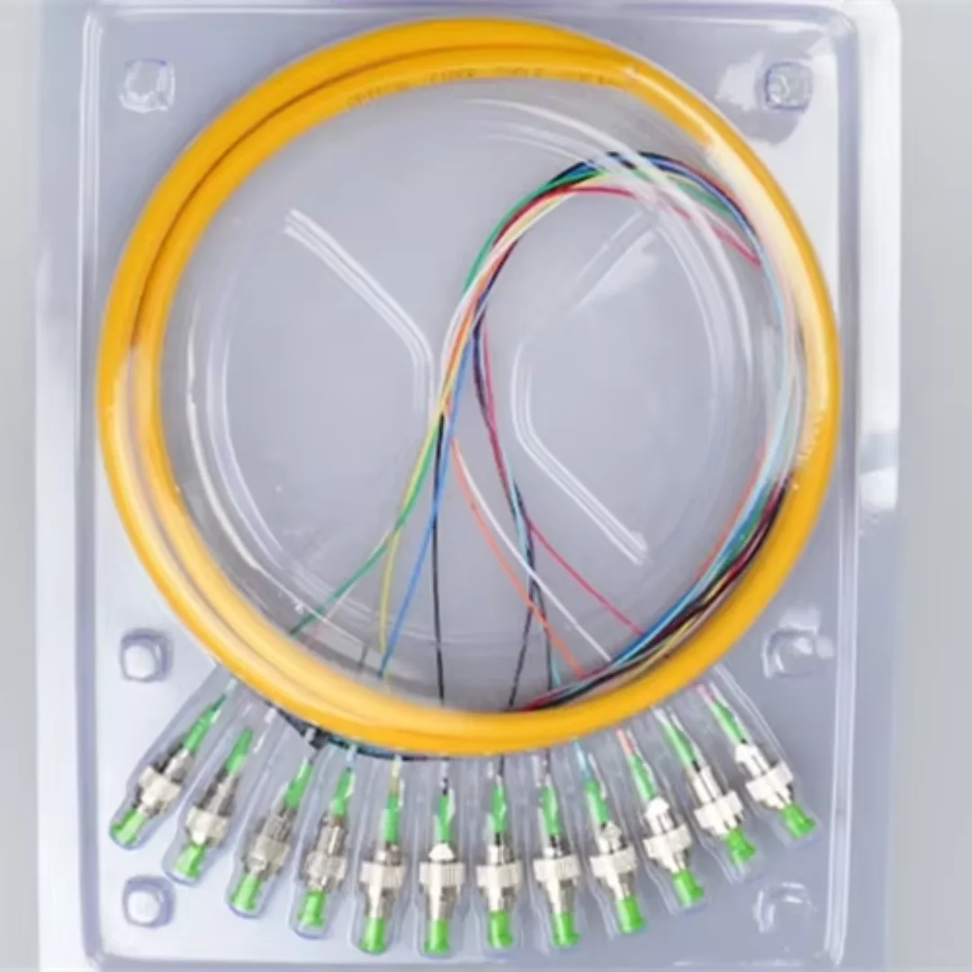 

12core FC/APC optical pigtail bundle 1.5mtr SM fiber cable SingleMode 1.5mtr bundle ftth cable 12 port A class ferrule factory