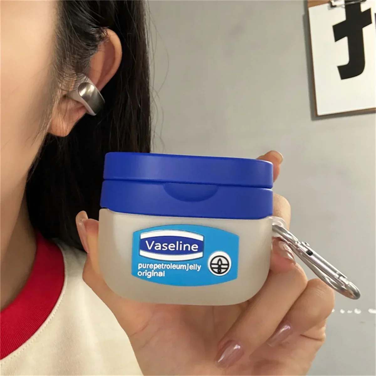 For Realme5,5Pro Earbuds Case,Cute 3D Creative Popular Vaseline Design Silicone Cover,For Realme6,Realme 6Pro Earbuds With Hook