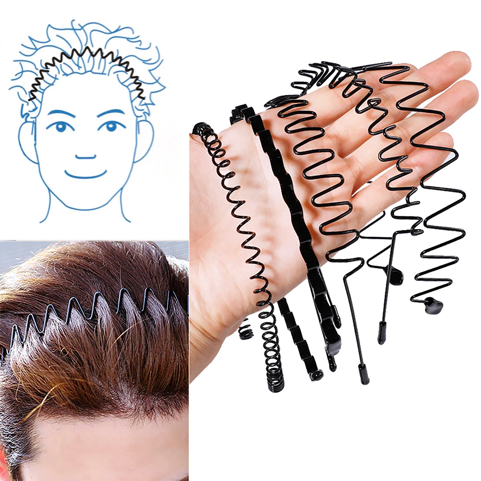 

Металлическая повязка на голову для мужчин и женщин, модные ленты для волос, аксессуары, подарок с мягкой подкладкой, черный обруч для волос, заколка для волос, бандо Cheveux Femme