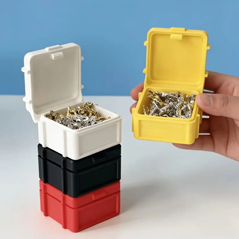 1Pcs Stackable Design Small Hardware Storage Box Sealed Bayonet Lid Compact Size Stackable Storage Box PET Material