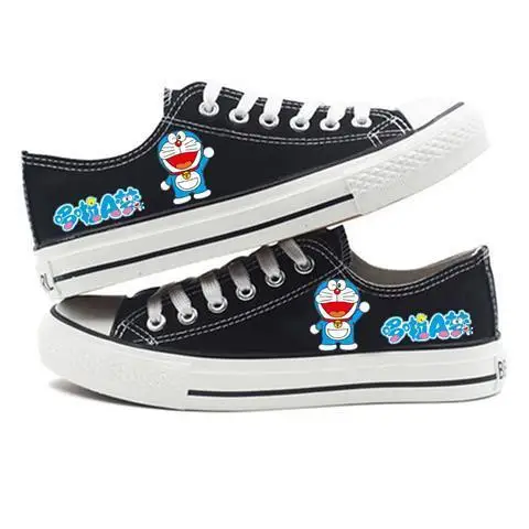 Kawaii Anime Doraemon Canvas Shoes Cartoon New Men Women Summer Low Help Sneakers Graffiti Versatile Couple Shoes Birthday Gift