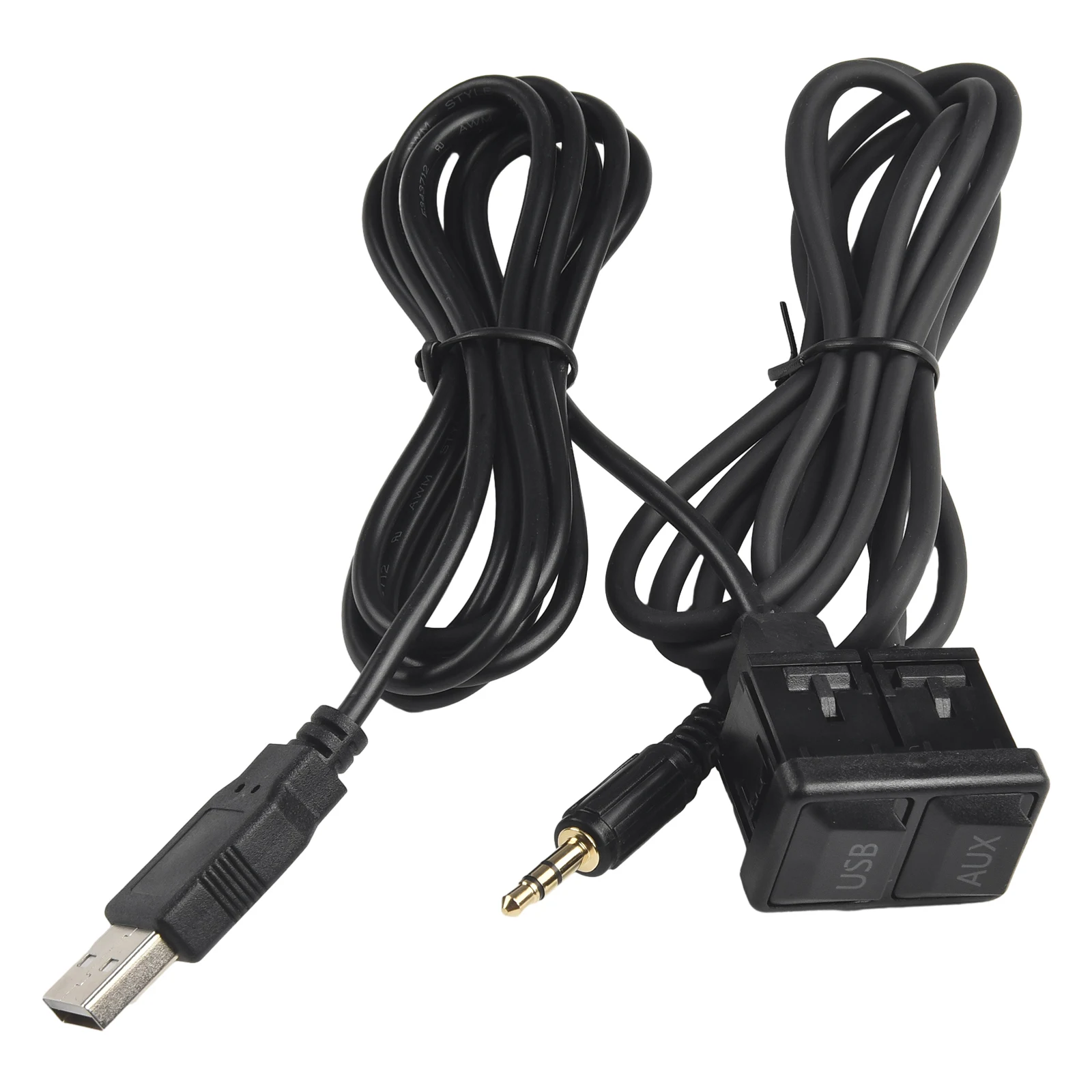 High Quality New Car Accessories Car USB AUX Adapter AUX Cable 3.4*2.3CM Black Dash Flush Mount Extension USB