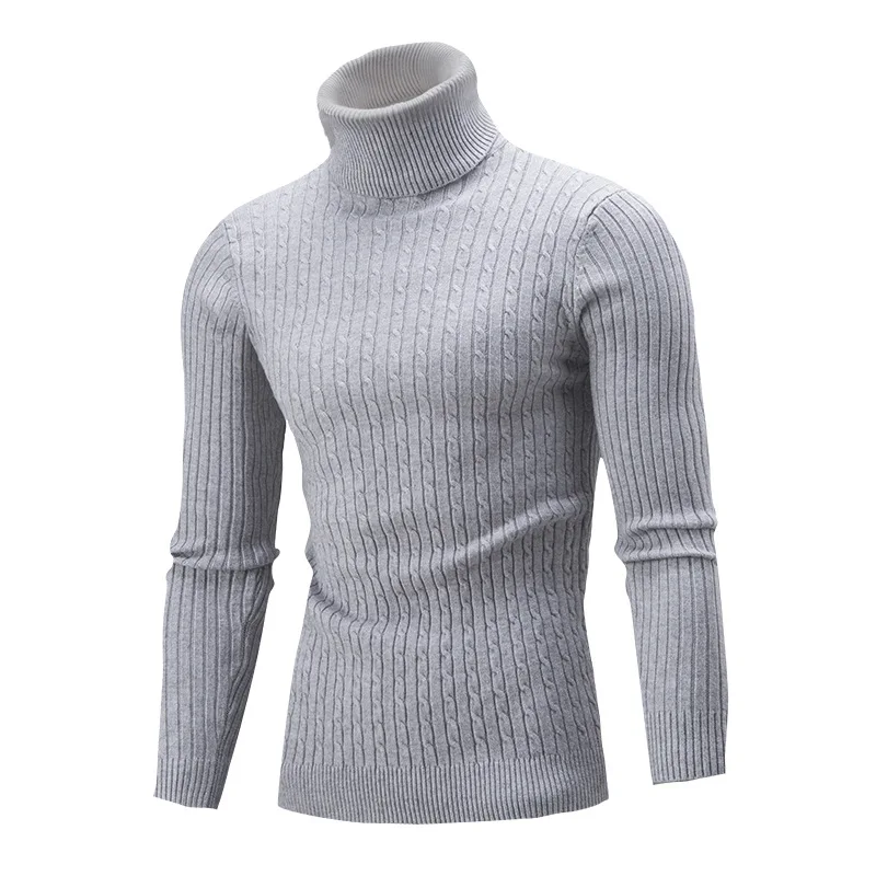 

Young Men's Thin Long Sve Crew Ne Pure Color Knitwear Casual Faionable Top High Ne Turn-Down Collar Winter Sweater