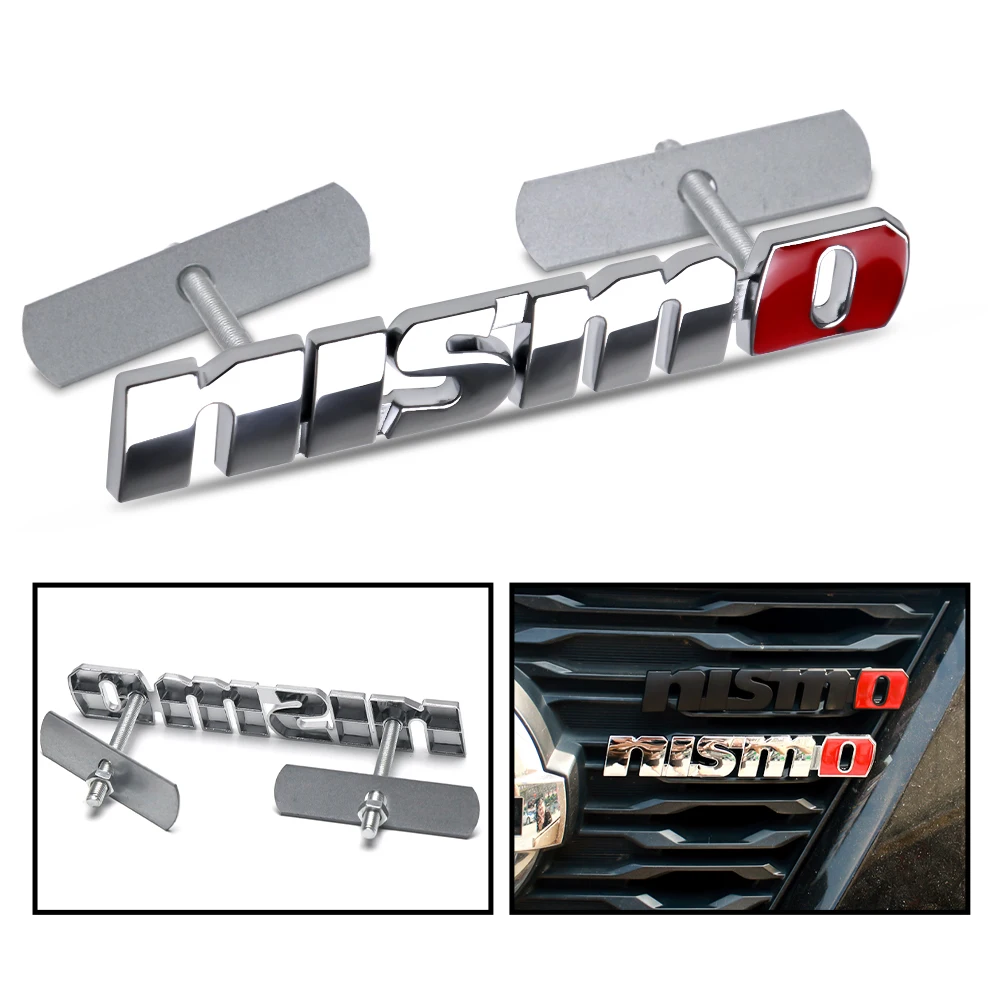 1Pc Car Metal Grill Logo Badge Emblem Decals Sticker For Nissan Qashqai J11 J10 X-trail GTR Note Versa Almera Sylphy Navara