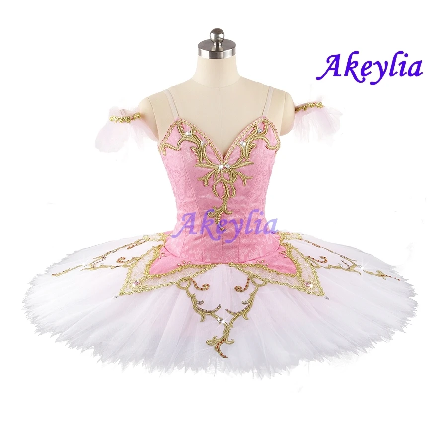 No elasticity tutu professional ballet pink white pancake classical ballerina costume tutu competition The nutcracker JN0088