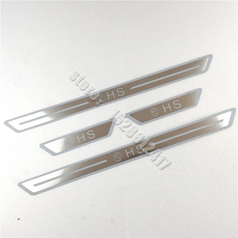 For MG ZS ZS EV HS 2017 2018 2019~2024 Door Sill Scuff Plate Trims Threshold Kick Pedal Protect Stainless Steel car Accessories