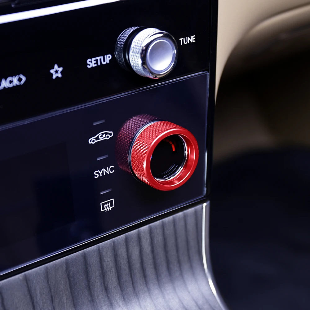 For Genesis G80 RG3 2025 2026 2pcs Aluminum Alloy Air Conditioner Adjustment Knob Trim Ring Cover Interior Accessories
