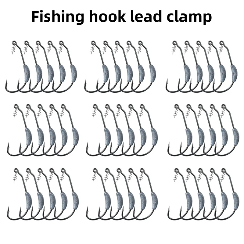 1PCS Fishing Hook Lead Jig Head 2g 3g 4g 5g 7g Spring Lock Pin For Soft Bait Of Carbon Steel Hooks Fishing Tackle