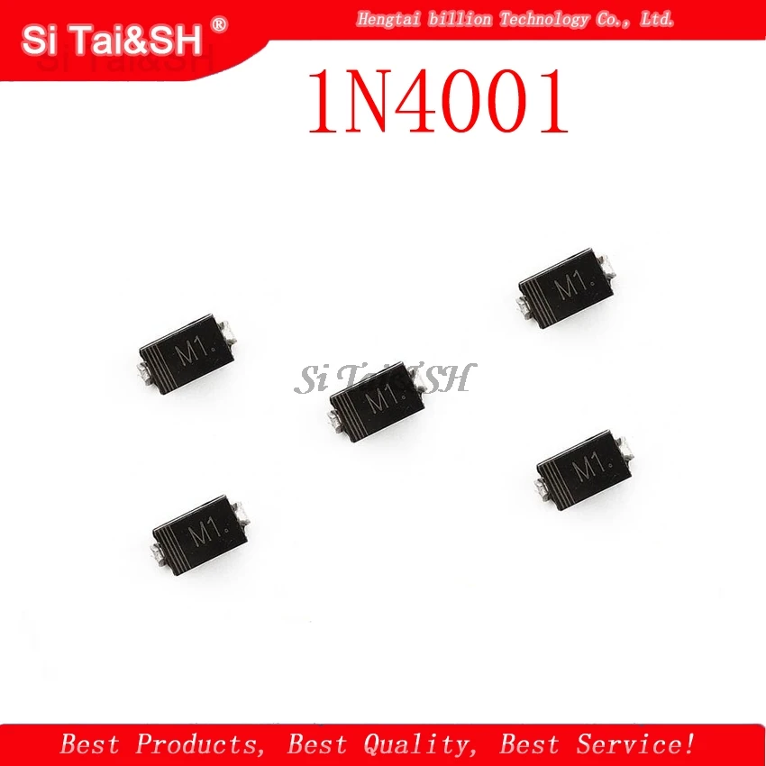 100PCS 1N4001 M1 1N4004 M4 1N4007 M7 FR107 RS1M SMA Rectifier diode FR207 RS2M HER108 US1M SF18 ES1J SF14 ES1D DO-214AC