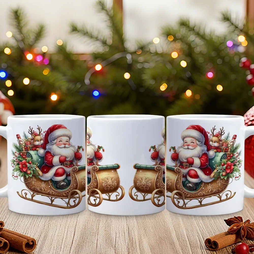 Santa Claus Mug – Hot Beverage Mug | Suitable for Hot or Cold Drinks; Great for Holidays or Birthdays | Cheerful Design | Durable Drinkware for Coffee Bars