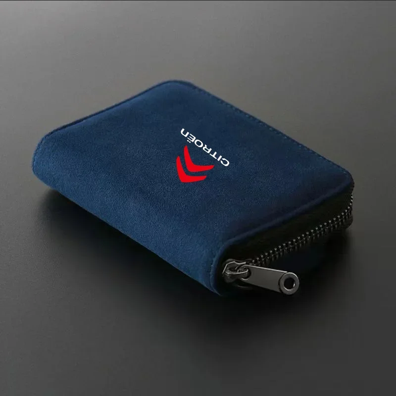 Car Suede Leather Portable Storage Box Driver\'s License ID d Storage Bag for Citroen C1 C2 C3 C4 Picasso C5 DS3 DS4