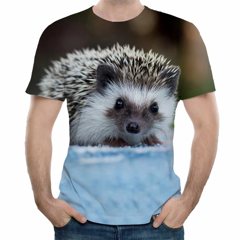 Funny Cute Hedgehog T-Shirts 3D Print Streetwear Men Women Casual Fashion Oversized Short Sleeve T Shirt Kids Tees Tops Clothing