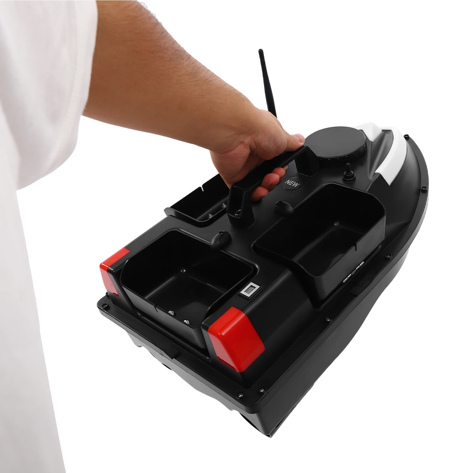 Fischköderboot mit Doppelmotor, Fernbedienung, AC100-240V, automatische Rückkehrfunktion, GPS-Fischfinder, unterstützt 5200mAh Lithium-Batterie für die Lieferung von Maisködern. – Detail 8
