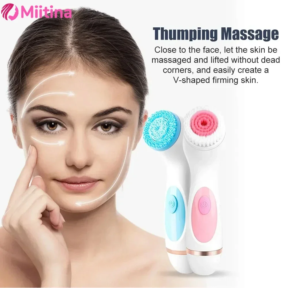 New electric silicone facial cleanser for home use, multifunctional pore cleaner, rechargeable, portable, waterproof