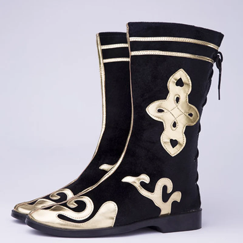 Bottes de danse de Style prairie mongole tibétaine, chaussures de danse nationale pour femmes et hommes, spectacle sur scène de danse tibétaine