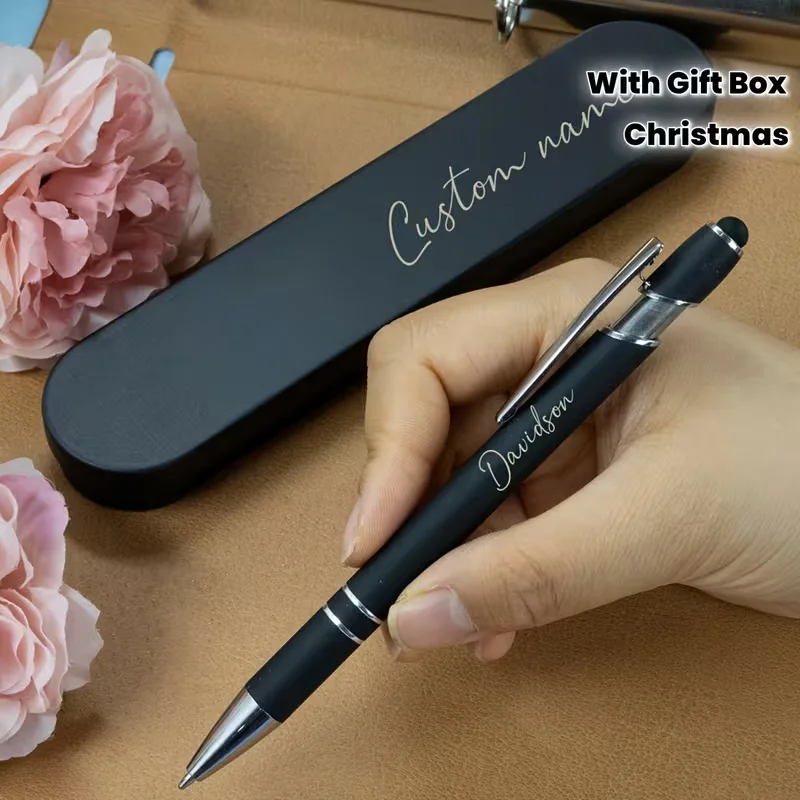 Customized Metal Aluminum Retractable Ballpoint Pen, Multi-Color Ballpoint Pen, Capacitive Touch Ballpoint Pen, Printable Logo Ballpoint Pen, Personalized Teacher's Pen, Custom Metal Pen (with Custom Pen Case), Multiple Colors Available, Customizable Text Ballpoint Pen, Best Choice for Christmas Gifts, Friends, and Couples