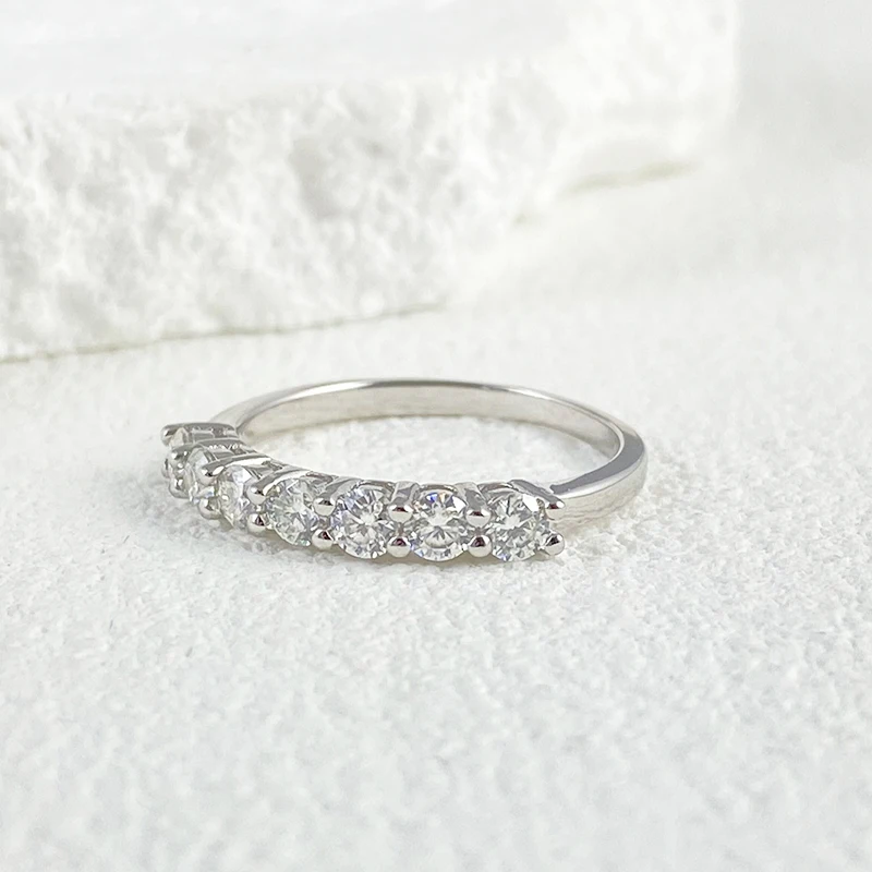 NeeTim Vollmoissanit-Ring für Damen, S925 Sterling Silber mit Weißgold-Beschichtung, Hochzeits-Brautring, Funkelnder Schmuck – Detail 5