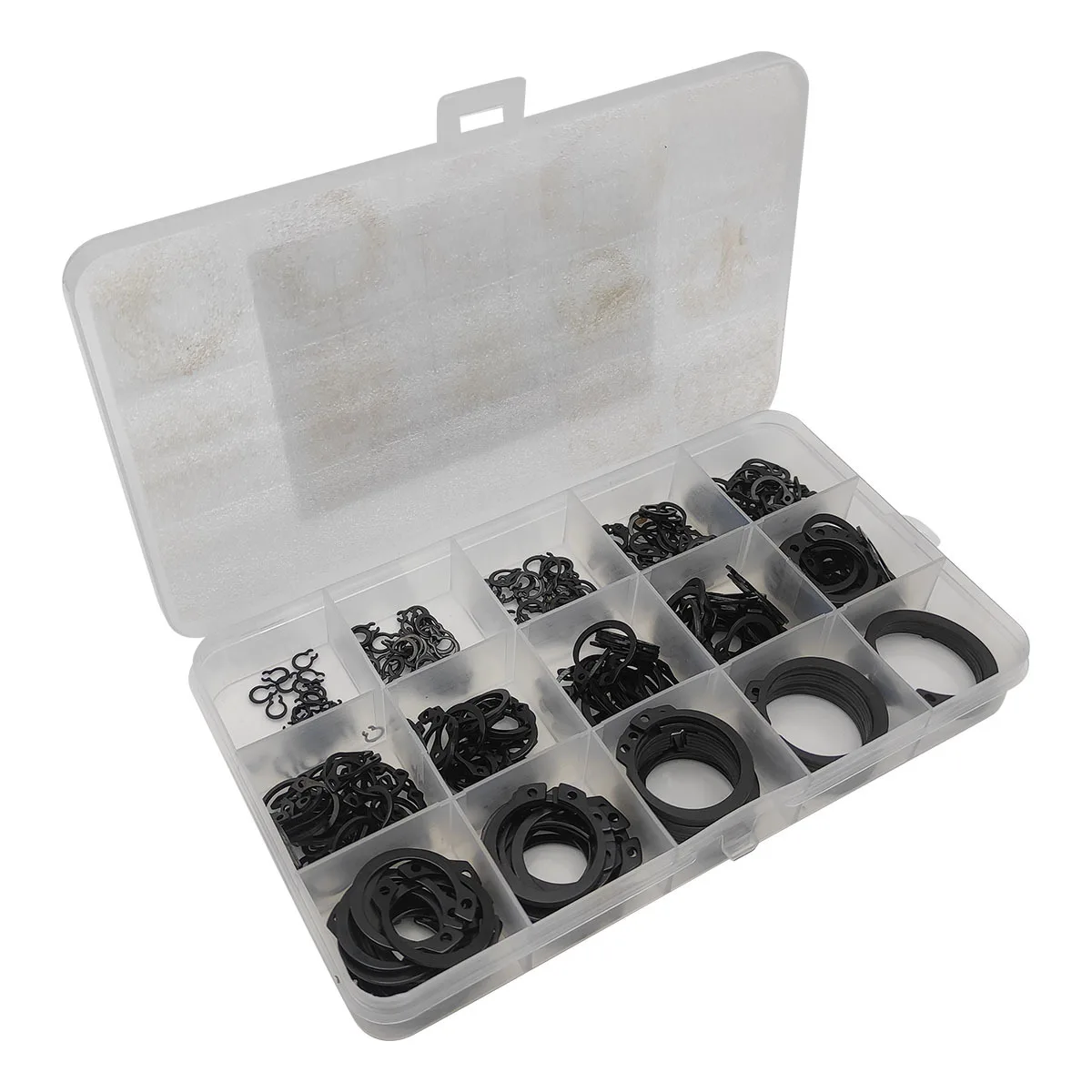 For Sealing Gasket Hardware Installation 320 Pieces Shaft Clamp Spring Manganese Steel Outer Ring Set