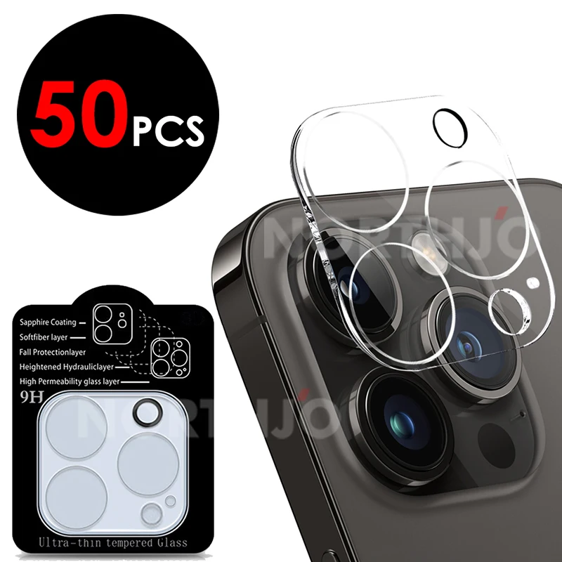 

50Pcs For iPhone 17 Air Pro Max 16 15 14 Plus 13 12 11 Max mini Camera Lens Film Screen Protector Clear 3D Full Cover