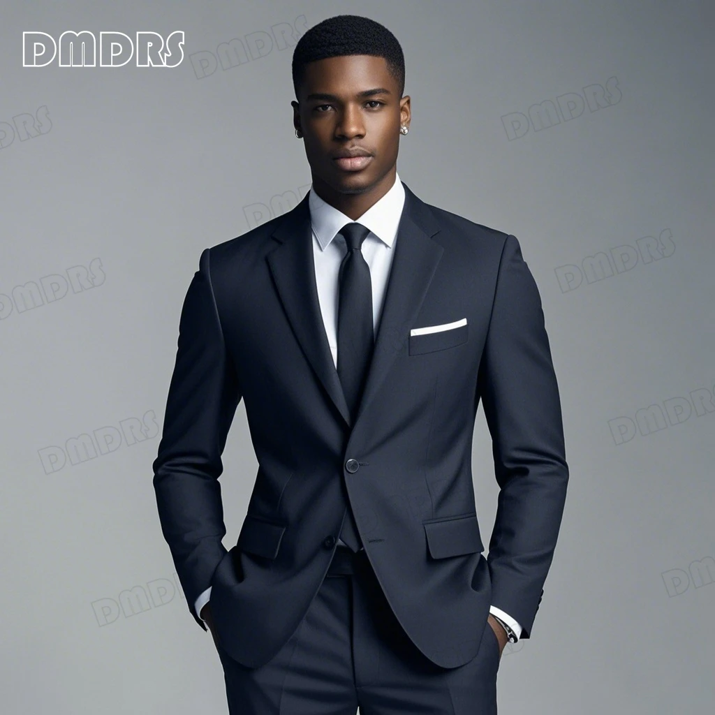 

Formal Suit Set for Men, Two Pieces Blazer Pants Set, Customized Colors, Plus Size Slim Fitting Business Tuxedo, Classic Suits