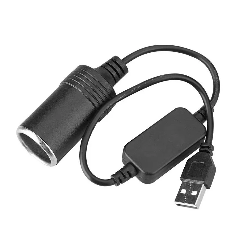1pc 5V 2A USB To 12V Cigarette Lighter Socket USB Male to Female Cigarette Lighter Adapter Converter Car Electronics Accessories