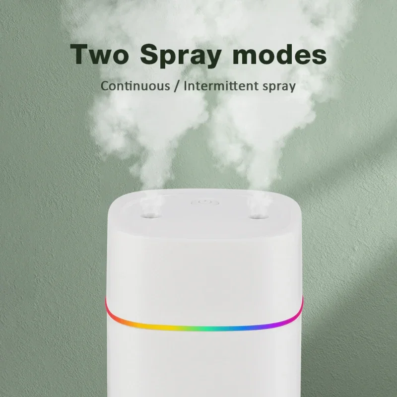 Air Humidifier Double Spray Port Essential Oil Aromatherapy Humidifier Mute Atomizer Colorful Lights Humidifier Heavy Fog Home