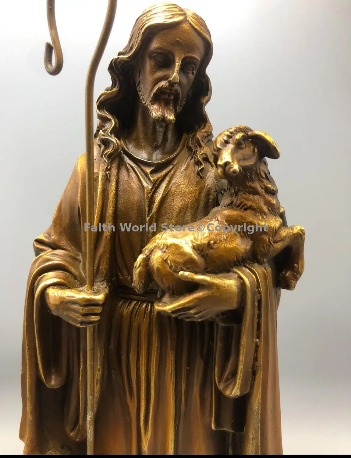 Collection bronze sculpture statue Christian Judaism Priest Sacred statue The Good Shepherd religion home decor free shipping