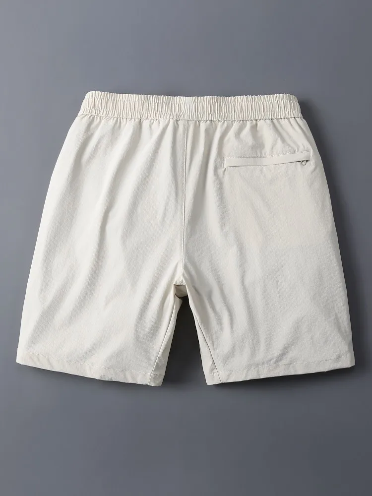 Solid Color Mens Casual Shorts Streetwear Drawstring Straight Short Trousers Breathable Summer Quick Dry Jogger Sweatpants Male