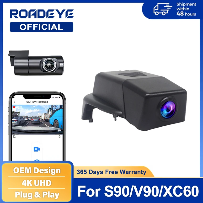

4K UHD Night Vision Car DVR Wifi Dash Cam Camera Video Recorder Easy Installation for Volvo S90 V90 XC60 2018 2019 2020 2021