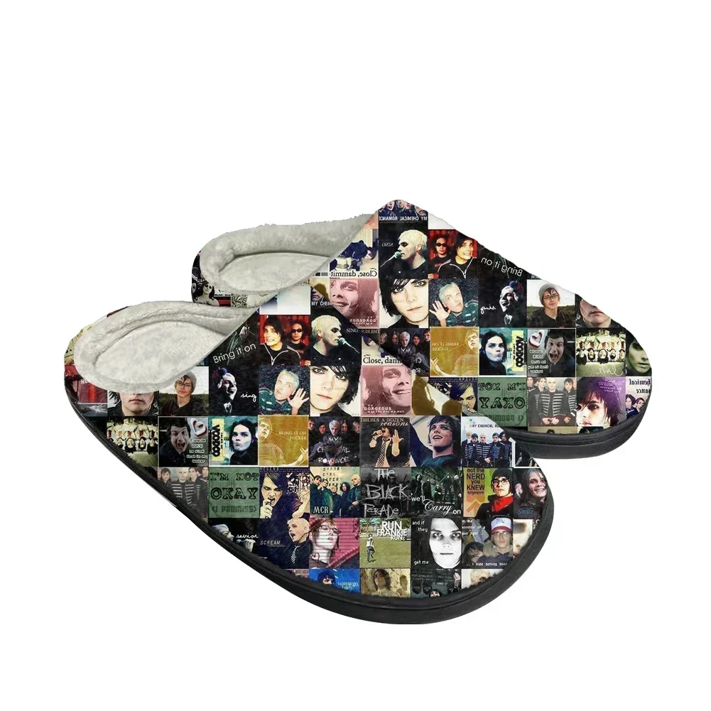 My Chemical Romance Fashion Cotton Custom Slippers Mens Womens Teenager Plush Casual Keep Warm Shoes Thermal Comfortable Slipper view 2